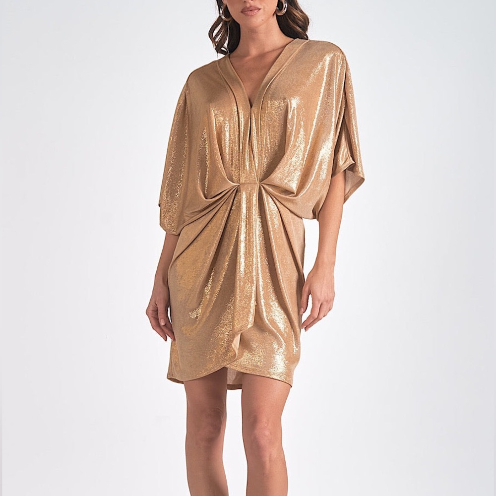 Elan Dolman Sleeve Metallic Knit dress.  Size Small